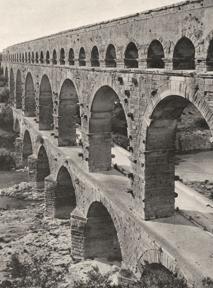 GARD. Pont Du Gard 1902 old antique vintage print picture
